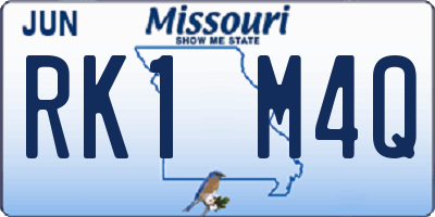 MO license plate RK1M4Q