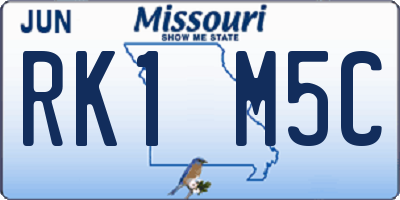 MO license plate RK1M5C