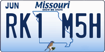 MO license plate RK1M5H