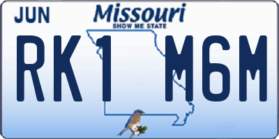MO license plate RK1M6M