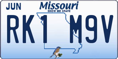 MO license plate RK1M9V