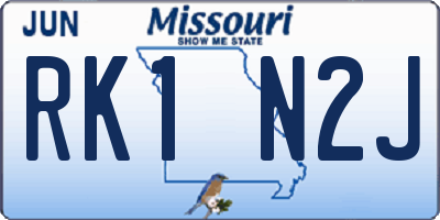 MO license plate RK1N2J