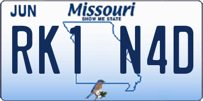 MO license plate RK1N4D