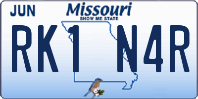 MO license plate RK1N4R