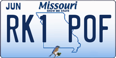 MO license plate RK1P0F