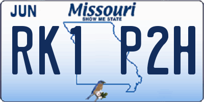MO license plate RK1P2H