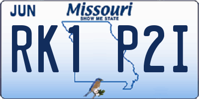 MO license plate RK1P2I