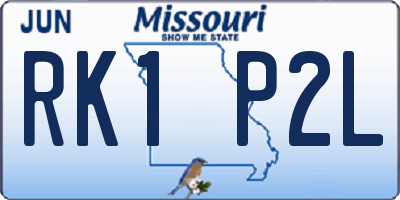 MO license plate RK1P2L