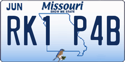 MO license plate RK1P4B