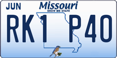 MO license plate RK1P4O