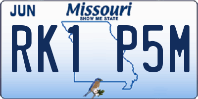MO license plate RK1P5M