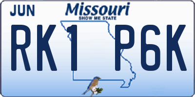 MO license plate RK1P6K
