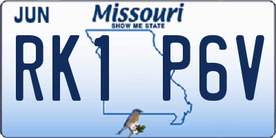 MO license plate RK1P6V