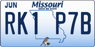 MO license plate RK1P7B