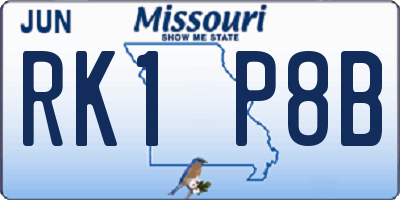 MO license plate RK1P8B
