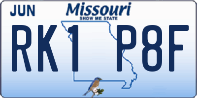 MO license plate RK1P8F