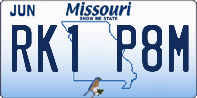 MO license plate RK1P8M