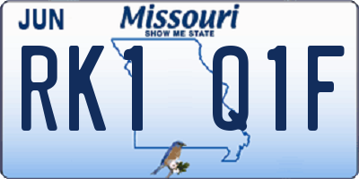 MO license plate RK1Q1F