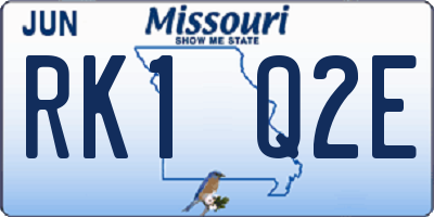 MO license plate RK1Q2E