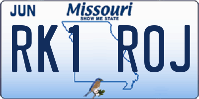 MO license plate RK1R0J