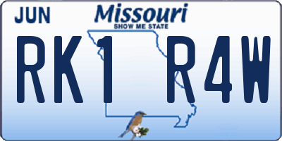 MO license plate RK1R4W