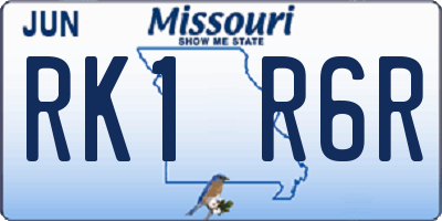 MO license plate RK1R6R
