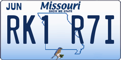MO license plate RK1R7I