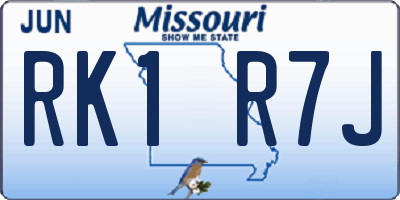 MO license plate RK1R7J