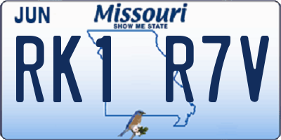 MO license plate RK1R7V
