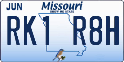 MO license plate RK1R8H