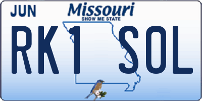 MO license plate RK1S0L