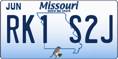 MO license plate RK1S2J