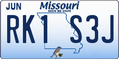 MO license plate RK1S3J