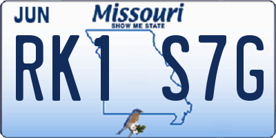 MO license plate RK1S7G