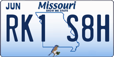 MO license plate RK1S8H