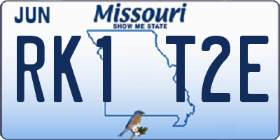 MO license plate RK1T2E