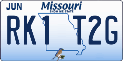 MO license plate RK1T2G