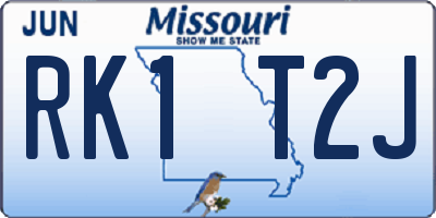 MO license plate RK1T2J
