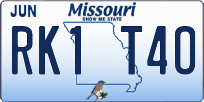 MO license plate RK1T4O
