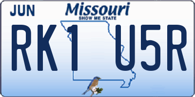 MO license plate RK1U5R