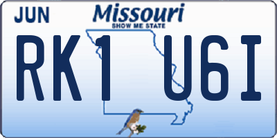 MO license plate RK1U6I
