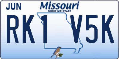 MO license plate RK1V5K