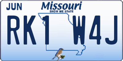 MO license plate RK1W4J