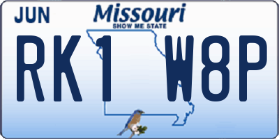 MO license plate RK1W8P