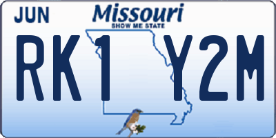 MO license plate RK1Y2M