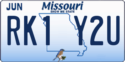 MO license plate RK1Y2U