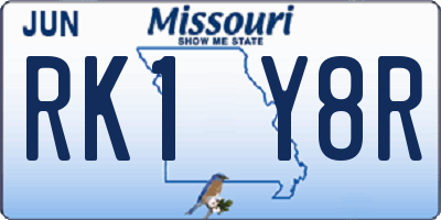 MO license plate RK1Y8R