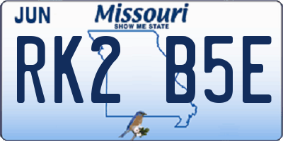 MO license plate RK2B5E