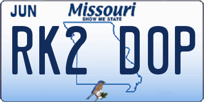 MO license plate RK2D0P