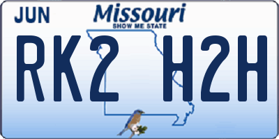 MO license plate RK2H2H